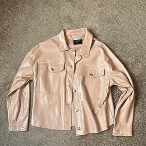 Tahari faux leather pink jacket - size S